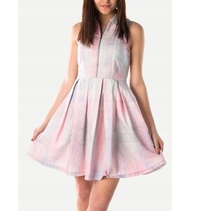 Vintage LEVIS fit n flare pastel color rainbow dress M